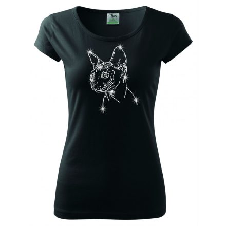 Sphynx Cat T-shirt with rhinestone