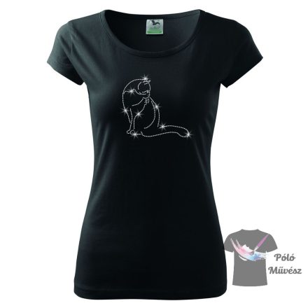 Cat rhinestone T-shirt, Cat Crystal Shirt