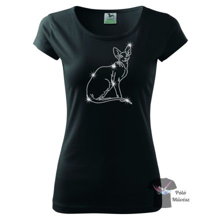 Sphynx Cat rhinestoneT-shirt - Cat crystal shirt
