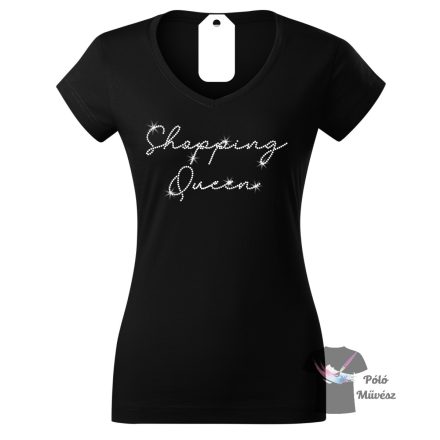 Shopping Queen rhinestone T-shirt -  Shopping Queen Crystal Shirt