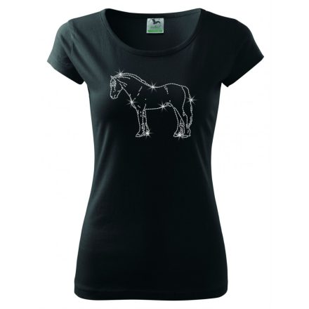 Welsh Cob Horse rhinestone T-shirt - Horse Crystal Shirt