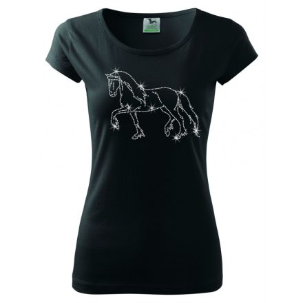 Friesian Horse T-shirt with rhinestone