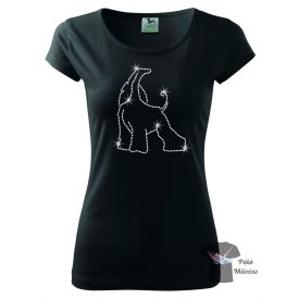 Afghan Hound Rhinestone T-shirt - Afghan Hound Crystal Shirt