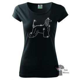 Afghan Hound Rhinestone T-shirt - Afghan Hound Crystal Shirt