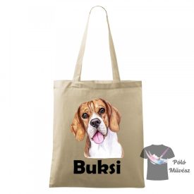 Beagle shopping bag with custom name