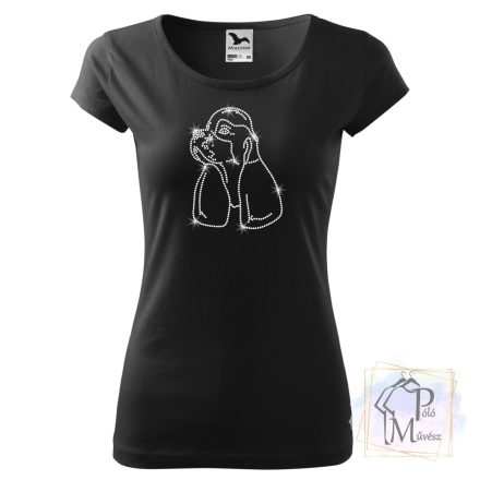 American Cocker Spaniel Rhinestone T-shirt - American Cocker Spaniel Crystal Shirt