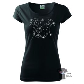   American Staffordshire Terrier Rhinestone T-shirt - Amstaff Crystal Shirt