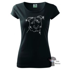   American Staffordshire Terrier Rhinestone T-shirt - Amstaff Crystal Shirt