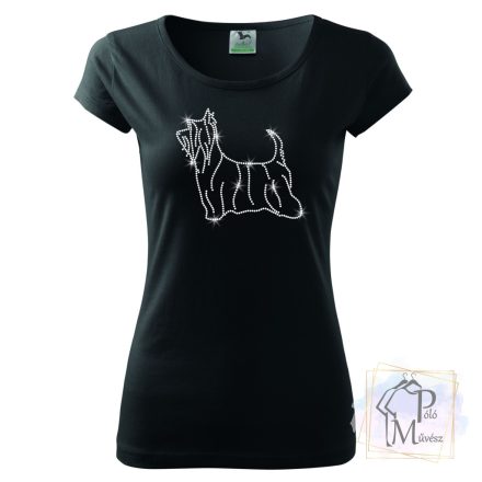 Australian Silky Terrier Rhinestone T-shirt - Australian Silky Terrier Crystal Shirt