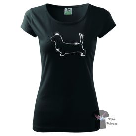 Basset Hound Rhinestone T-shirt - Basset Hound Crystal Shirt