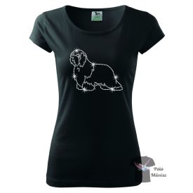   Bearded Collie Rhinestone T-shirt - Bearded Collie Crystal Shirt