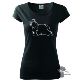   Bearded Collie Rhinestone T-shirt - Bearded Collie Crystal Shirt