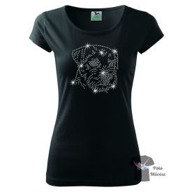  Border Terrier Rhinestone T-shirt - Border Terrier Crystal Shirt