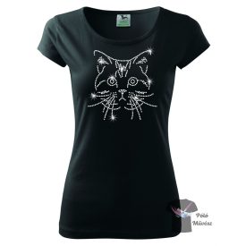 Cat rhinestoneT-shirt - Cat Crystal Shirt
