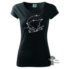 Cat rhinestoneT-shirt - Cat Crystal Shirt
