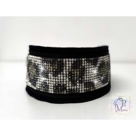   Grey Leopard Luxury Martingale Dog Collar with rhinestones - Rhinestone Bling Dog Collar