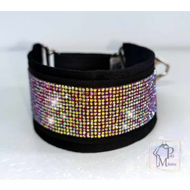   Red AB Luxury Martingale Dog Collar with rhinestones - Rhinestone Bling Dog Collar