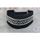 Black&White Luxury Martingale Dog Collar with rhinestones - Rhinestone Bling Dog Collar
