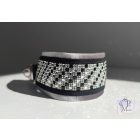 Black&White Luxury Martingale Dog Collar with rhinestones - Rhinestone Bling Dog Collar