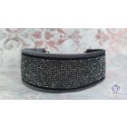 Gray Luxury Martingale Dog Collar with rhinestones - Rhinestone Bling Dog Collar