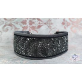   Gray Luxury Martingale Dog Collar with rhinestones - Rhinestone Bling Dog Collar