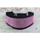 Pink Luxury Martingale Dog Collar with rhinestones - Rhinestone Bling Dog Collar