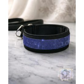   Blue Moon Pearl Luxury Martingale Dog Collar with rhinestones - Rhinestone Bling Dog Collar
