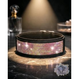   Pink Midnight Luxury Martingale Dog Collar with rhinestones - Rhinestone Bling Dog Collar