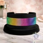 Rainbow Luxury Martingale Dog Collar with rhinestones - Rhinestone Bling Dog Collar