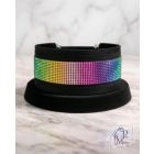 Rainbow Luxury Martingale Dog Collar with rhinestones - Rhinestone Bling Dog Collar
