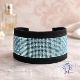   Aqua AB Luxury Martingale Dog Collar with rhinestones - Rhinestone Bling Dog Collar