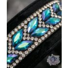 Blue Leaf Luxury Martingale Dog Collar with rhinestones - Rhinestone Bling Dog Collar