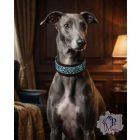 Blue Leaf Luxury Martingale Dog Collar with rhinestones - Rhinestone Bling Dog Collar