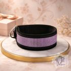 Purple Luxury Martingale Dog Collar with rhinestones - Rhinestone Bling Dog Collar