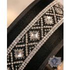 Black Matrix Luxury Martingale Dog Collar with rhinestones - Rhinestone Bling Dog Collar