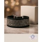 Grey Luxury Martingale Dog Collar with rhinestones - Rhinestone Bling Dog Collar