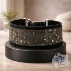 Grey Luxury Martingale Dog Collar with rhinestones - Rhinestone Bling Dog Collar