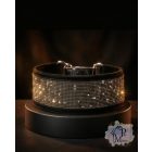 Grey Luxury Martingale Dog Collar with rhinestones - Rhinestone Bling Dog Collar