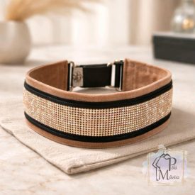   Camel Luxury Martingale Dog Collar with rhinestones - Rhinestone Bling Dog Collar