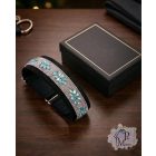 Ocean Flower Luxury Martingale Dog Collar with rhinestones - Rhinestone Bling Dog Collar
