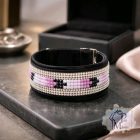 Pink Matrix Luxury Martingale Dog Collar with rhinestones - Rhinestone Bling Dog Collar 