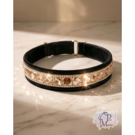   Rose Gold Luxury Martingale Dog Collar with rhinestones - Rhinestone Bling Dog Collar 