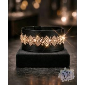   Rose Gold Luxury Martingale Dog Collar with rhinestones - Rhinestone Bling Dog Collar 