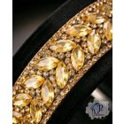 Gold Luxury Martingale Dog Collar with rhinestones - Rhinestone Bling Dog Collar 