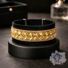 Gold Luxury Martingale Dog Collar with rhinestones - Rhinestone Bling Dog Collar 