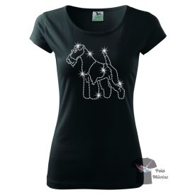 Fox Terrier Rhinestone T-shirt - Fox Terrier Crystal Shirt