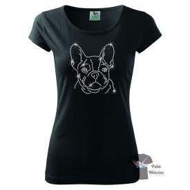 French Bulldog Rhinestone T-shirt - Frenchie Crystal Shirt