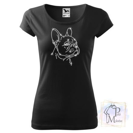French Bulldog Rhinestone T-shirt - Frenchie Crystal Shirt