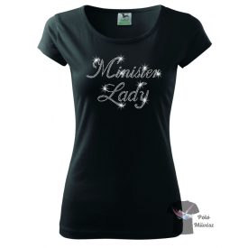 Funny rhinestone T-shirt -  Minister Lady