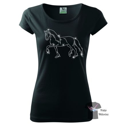 Friesian Horse rhinestone T-shirt - Horse Crystal Shirt